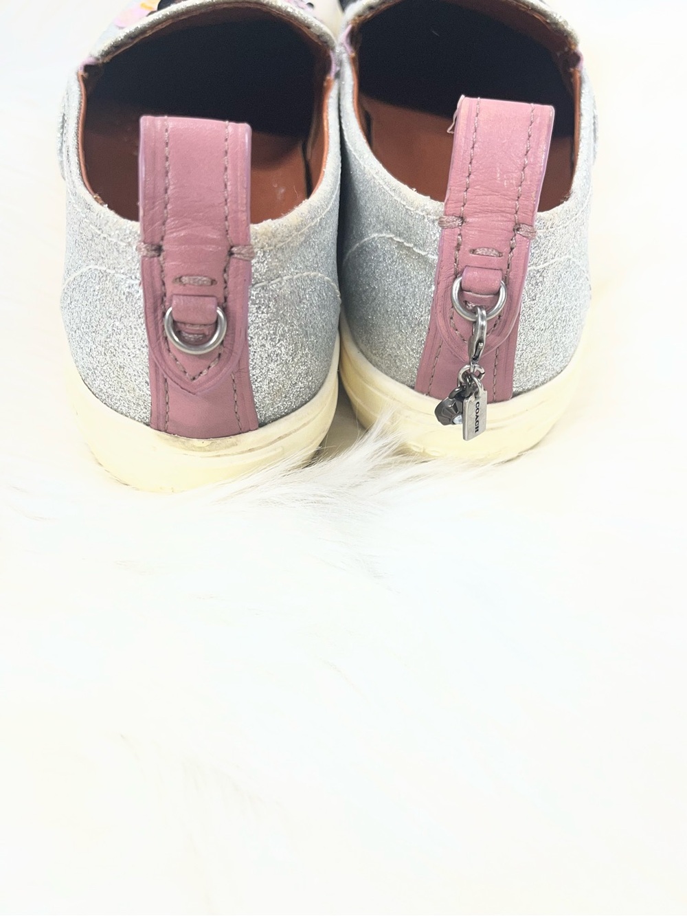 Coach C115 Metallic Cherry Patches Sneakers size 8.5 women’s slip on shoes - Picture 5 of 10